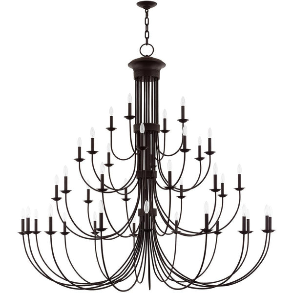HomeRoots Bronze Dimmable Multi-Light Chandelier - Elegant Cylindrical Design for Versatile Home Lighting 687376