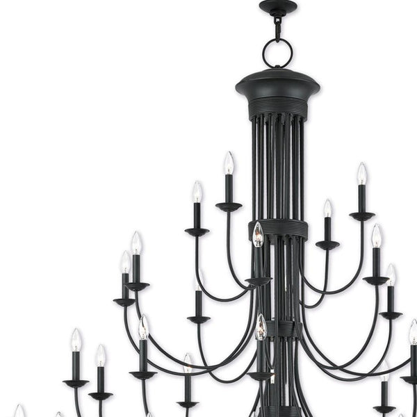 HomeRoots Bronze Dimmable Multi-Light Chandelier - Elegant Cylindrical Design for Versatile Home Lighting 687376
