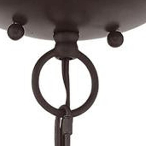 HomeRoots Bronze Three-Light Dimmable Chandelier with Unique Cylinder Shades for Elegant Home Illumination 687378