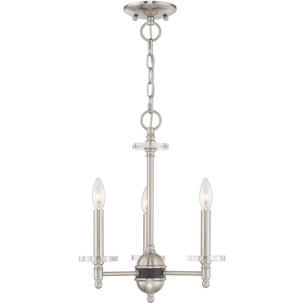 HomeRoots Three Light Dimmable Chandelier with Modern Cylinder Shades for Stylish Ambient Lighting Decor 687379