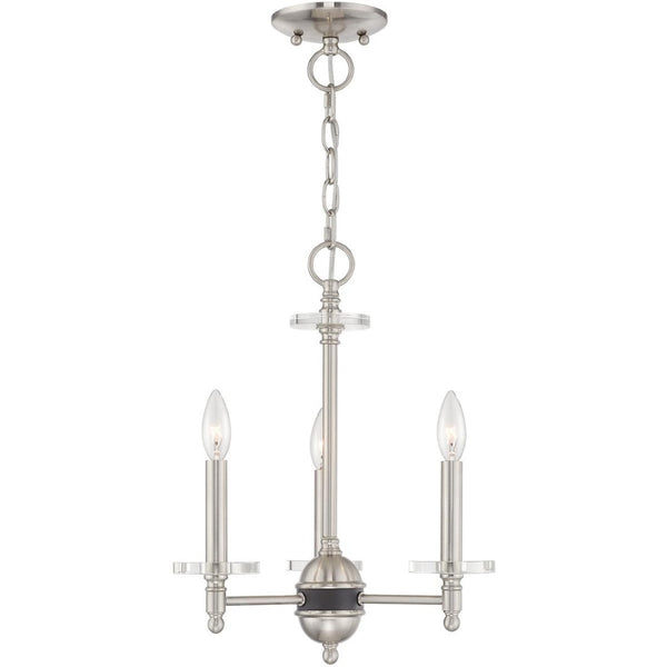 HomeRoots Three Light Dimmable Chandelier with Modern Cylinder Shades for Stylish Ambient Lighting Decor 687379