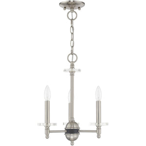 HomeRoots Three Light Dimmable Chandelier with Modern Cylinder Shades for Stylish Ambient Lighting Decor 687379
