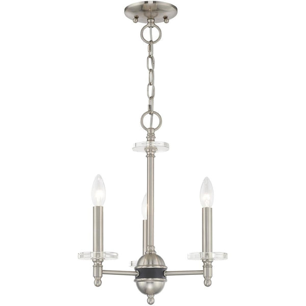 HomeRoots Three Light Dimmable Chandelier with Modern Cylinder Shades for Stylish Ambient Lighting Decor 687379