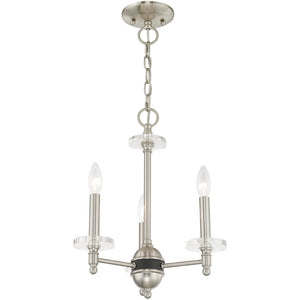 HomeRoots Three Light Dimmable Chandelier with Modern Cylinder Shades for Stylish Ambient Lighting Decor 687379