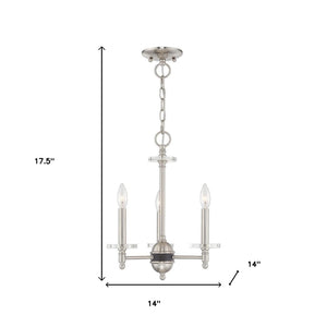 HomeRoots Three Light Dimmable Chandelier with Modern Cylinder Shades for Stylish Ambient Lighting Decor 687379