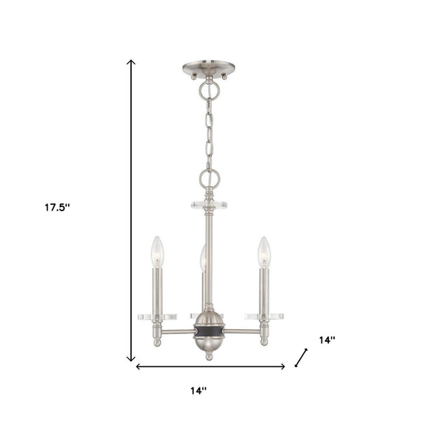 HomeRoots Three Light Dimmable Chandelier with Modern Cylinder Shades for Stylish Ambient Lighting Decor 687379