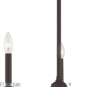 HomeRoots Bronze Five-Light Dimmable Chandelier with Cylinder Shades for Modern, Elegant Ambiance in Any Space 687381