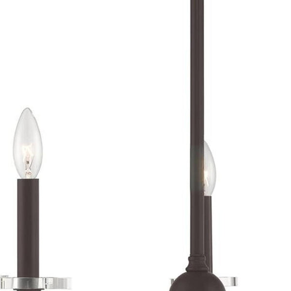 HomeRoots Bronze Five-Light Dimmable Chandelier with Cylinder Shades for Modern, Elegant Ambiance in Any Space 687381
