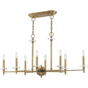 HomeRoots Eight Light Dimmable Chandelier - Modern Cylinder Design with Steel Shades for Elegant Illumination 687384