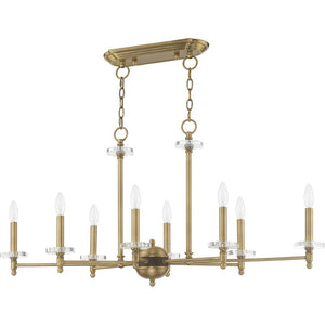 HomeRoots Eight Light Dimmable Chandelier - Modern Cylinder Design with Steel Shades for Elegant Illumination 687384