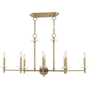 HomeRoots Eight Light Dimmable Chandelier - Modern Cylinder Design with Steel Shades for Elegant Illumination 687384