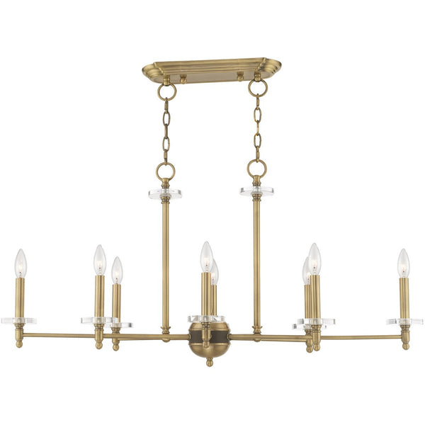 HomeRoots Eight Light Dimmable Chandelier - Modern Cylinder Design with Steel Shades for Elegant Illumination 687384