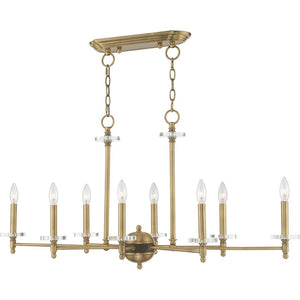 HomeRoots Eight Light Dimmable Chandelier - Modern Cylinder Design with Steel Shades for Elegant Illumination 687384