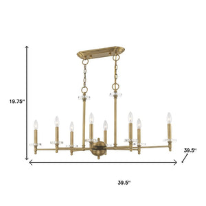 HomeRoots Eight Light Dimmable Chandelier - Modern Cylinder Design with Steel Shades for Elegant Illumination 687384