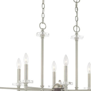 HomeRoots Eight Light Dimmable Chandelier - Modern Cylinder Shades for Stylish Ambiance in Any Room 687385