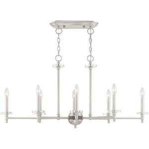 HomeRoots Eight Light Dimmable Chandelier - Modern Cylinder Shades for Stylish Ambiance in Any Room 687385