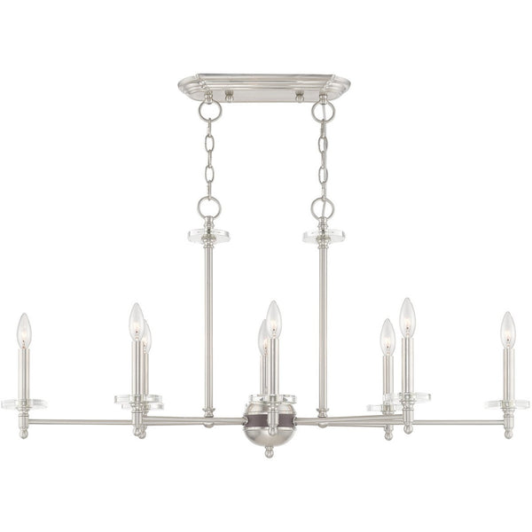 HomeRoots Eight Light Dimmable Chandelier - Modern Cylinder Shades for Stylish Ambiance in Any Room 687385