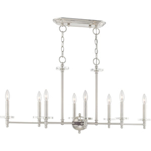 HomeRoots Eight Light Dimmable Chandelier - Modern Cylinder Shades for Stylish Ambiance in Any Room 687385