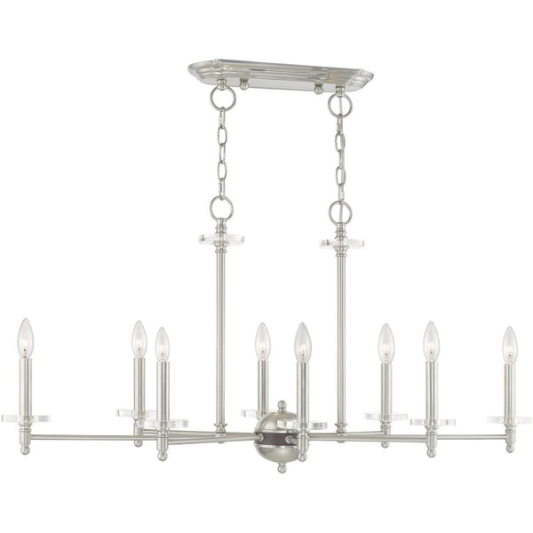 HomeRoots Eight Light Dimmable Chandelier - Modern Cylinder Shades for Stylish Ambiance in Any Room 687385