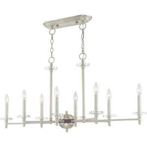 HomeRoots Eight Light Dimmable Chandelier - Modern Cylinder Shades for Stylish Ambiance in Any Room 687385