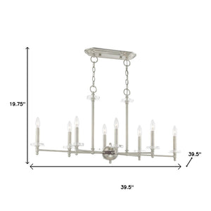 HomeRoots Eight Light Dimmable Chandelier - Modern Cylinder Shades for Stylish Ambiance in Any Room 687385