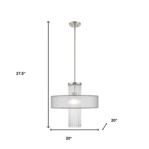 HomeRoots Dimmable Chandelier with Contemporary Steel Shades – Perfect for Dining, Entryways, and Bedrooms! 687386