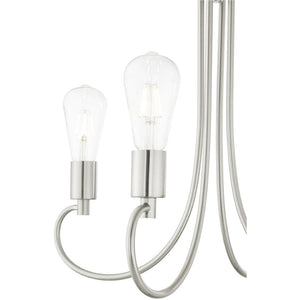 HomeRoots Four Light Dimmable Chandelier – Modern Cylinder Shades for Stylish Ambiance in Any Space 687390