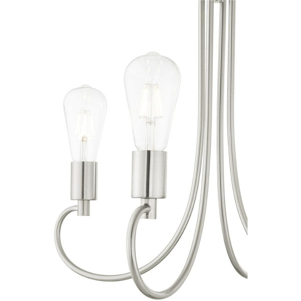 HomeRoots Four Light Dimmable Chandelier – Modern Cylinder Shades for Stylish Ambiance in Any Space 687390