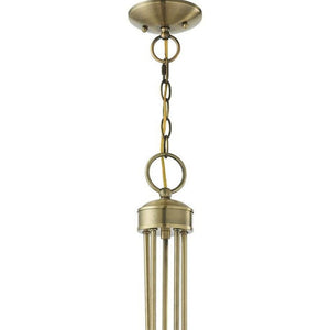 HomeRoots Five Light Dimmable Chandelier - Modern Cylindrical Steel Shades for Elegant Ambient Lighting 687391