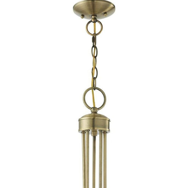 HomeRoots Five Light Dimmable Chandelier - Modern Cylindrical Steel Shades for Elegant Ambient Lighting 687391