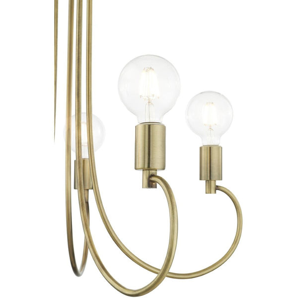 HomeRoots Five Light Dimmable Chandelier - Modern Cylindrical Steel Shades for Elegant Ambient Lighting 687391