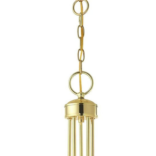HomeRoots Five Light Dimmable Chandelier - Modern Cylindrical Steel Shades for Versatile Brightness in Any Room 687392