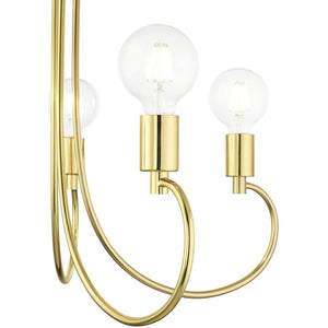 HomeRoots Five Light Dimmable Chandelier - Modern Cylindrical Steel Shades for Versatile Brightness in Any Room 687392