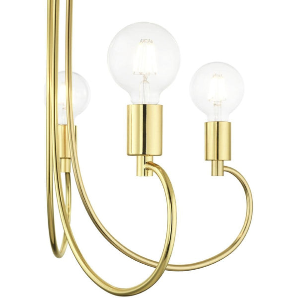 HomeRoots Five Light Dimmable Chandelier - Modern Cylindrical Steel Shades for Versatile Brightness in Any Room 687392