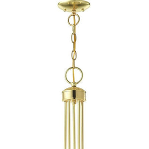 HomeRoots Five Light Dimmable Chandelier - Modern Cylindrical Steel Shades for Versatile Brightness in Any Room 687392