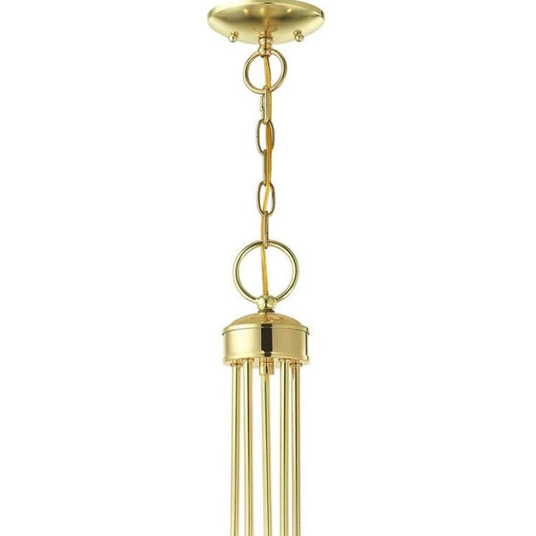 HomeRoots Five Light Dimmable Chandelier - Modern Cylindrical Steel Shades for Versatile Brightness in Any Room 687392