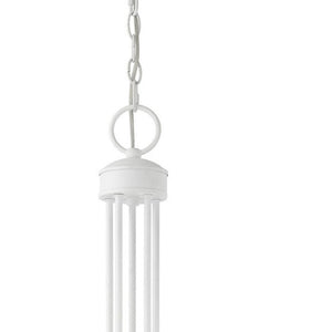 HomeRoots White Five-Light Dimmable Chandelier with Sleek Steel Shades – Modern Design for Any Room 687393