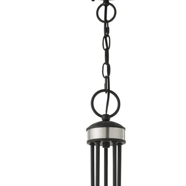 HomeRoots Five Light Dimmable Chandelier - Modern Cylindrical Shades for Stylish Illumination in Any Space 687394
