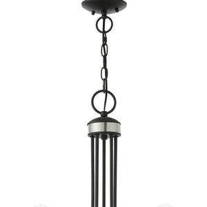 HomeRoots Five Light Dimmable Chandelier - Modern Cylindrical Shades for Stylish Illumination in Any Space 687394