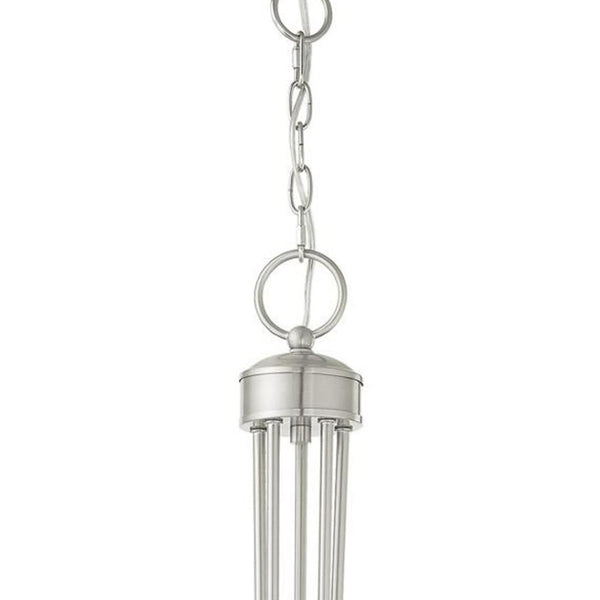 HomeRoots Five Light Dimmable Chandelier - Modern Cylinder Design for Dining Rooms and Living Spaces, 25" Wide 687396