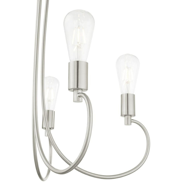 HomeRoots Five Light Dimmable Chandelier - Modern Cylinder Design for Dining Rooms and Living Spaces, 25" Wide 687396