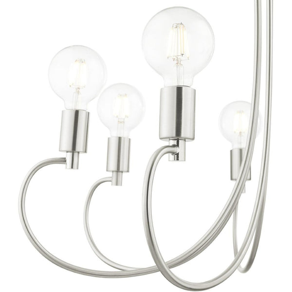 HomeRoots Seven Light Dimmable Chandelier - Modern Steel Shades for Stylish Ambiance in Any Room 687398
