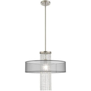 HomeRoots Dimmable Chandelier: Modern Cylindrical Design with Steel Shades for Stylish, Adjustable Lighting 687399