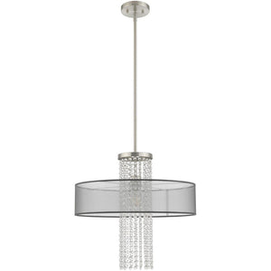 HomeRoots Dimmable Chandelier: Modern Cylindrical Design with Steel Shades for Stylish, Adjustable Lighting 687399
