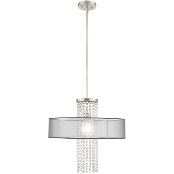 HomeRoots Dimmable Chandelier: Modern Cylindrical Design with Steel Shades for Stylish, Adjustable Lighting 687399
