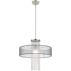 HomeRoots Dimmable Chandelier: Modern Cylindrical Design with Steel Shades for Stylish, Adjustable Lighting 687399