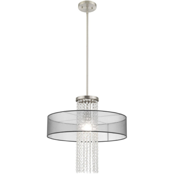 HomeRoots Dimmable Chandelier: Modern Cylindrical Design with Steel Shades for Stylish, Adjustable Lighting 687399