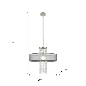 HomeRoots Dimmable Chandelier: Modern Cylindrical Design with Steel Shades for Stylish, Adjustable Lighting 687399