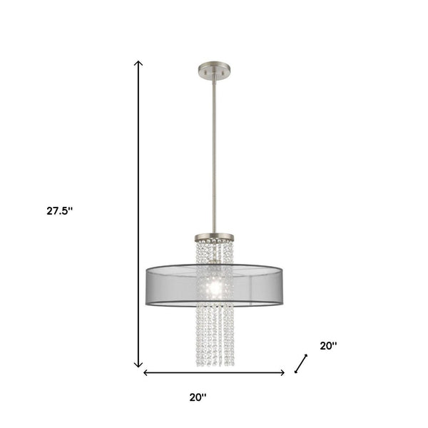 HomeRoots Dimmable Chandelier: Modern Cylindrical Design with Steel Shades for Stylish, Adjustable Lighting 687399