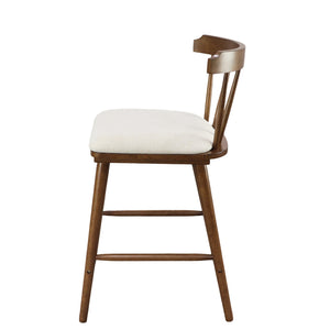 English Elm Christopher Knight Home® - Olivia Classic Windsor-Style Wooden Counter Stools, Set Of 4 In Walnut Finish & Soft Beige Upholstery N775P346246W-S4